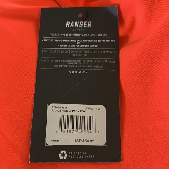Fox Ranger New With Tags Short Sleeve Jersey T Shirt in Atomic Punch - Picture 5 of 10